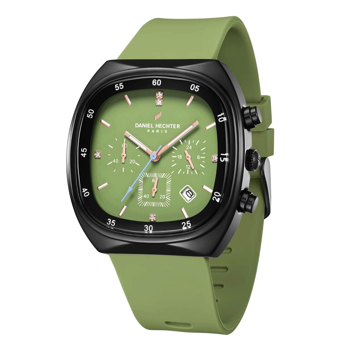 Daniel Hechter Paris Bercy Collection Modern Chronograph Watch for Men with Square Dial and Silicon Band-DHM1001