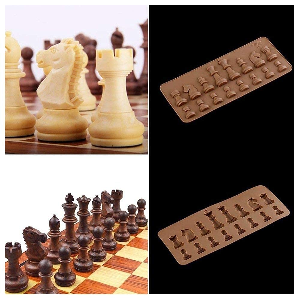 KARP Silicone Multi Chocolate Bar Mould/Chocolate Making And Shaping Mould/Love Mould Waffle Shape Chocolate Mould For Jelly, Candy, Fondant (Chess Shape Chocolate Mold), 10 CM - Springkart 