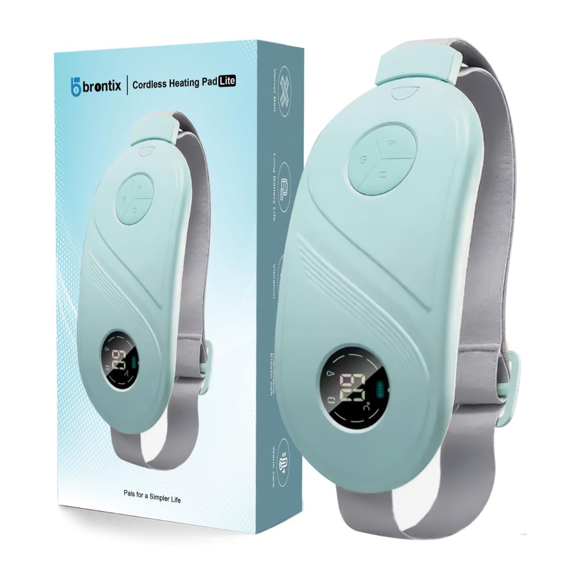 BRONTIX Period Cramp Relief Massager With 6 Modes Heating Pad For Back Pain, Crampfree-Period Cramp Relief Heater And Massager, Works As Periods Pain Relief Products, Rose