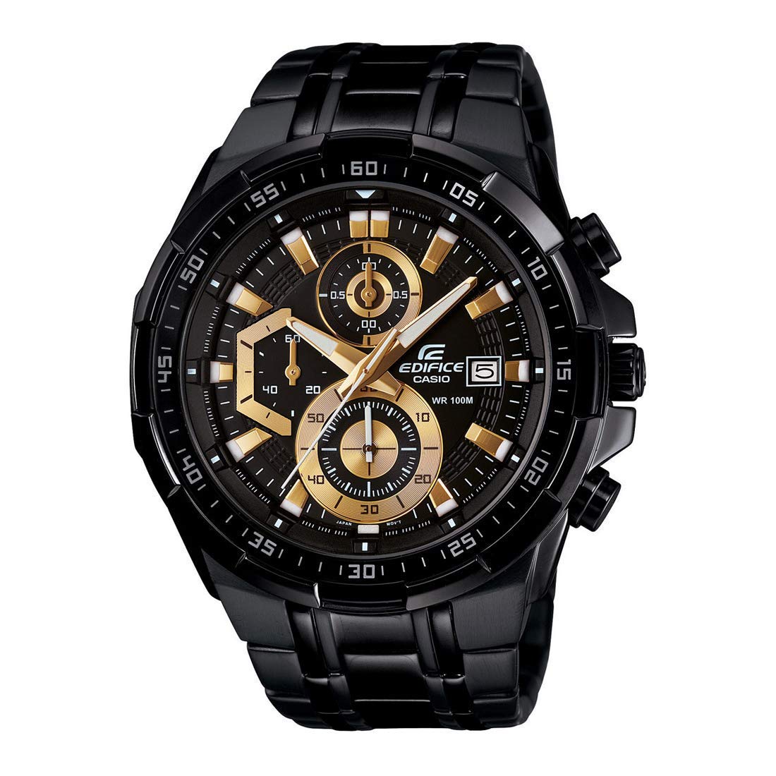 Casio Edifice EFR-539D-1AVUDF Analog Black Dial Men Watch Silver Metal Strap (EX191)