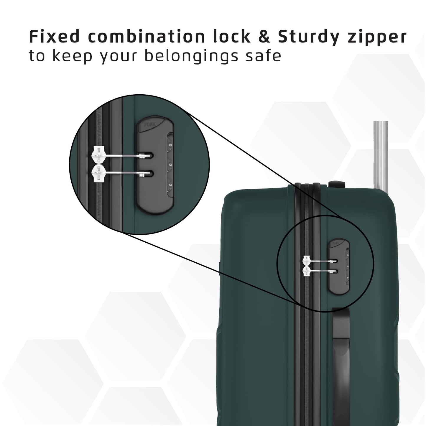 Safari Pentagon Set of 2, Cabin & Checkin Trolley Bags Hard Case Polypropylene 4 Wheels 360 Degree Wheeling System Luggage, Travel Bags, Suitcase for Travel, Trolley Bags for Travel, Dusk Green