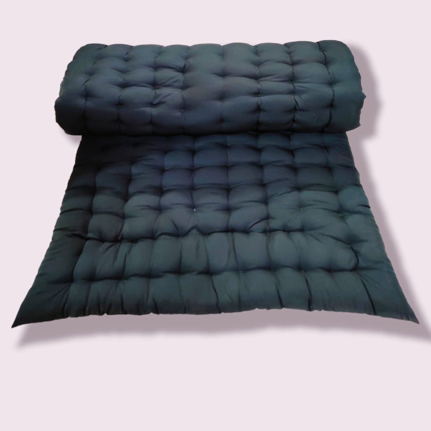 ATOOTFUSION Soft Cotton Grey Color Quilt | Foldable Light Weight Filled Single Firm Cotton Quilt Mattress| Gadda (Solid Coloured, 1 Sleeping Capacity, 3 x 6 ft or 72 x 36 Inches) (Grey)