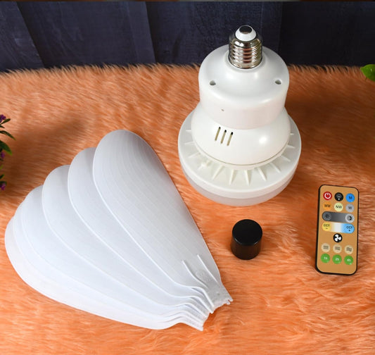 Remote Control LED Ceiling Fan, 6-Blade Design, White, with Light - Springkart 