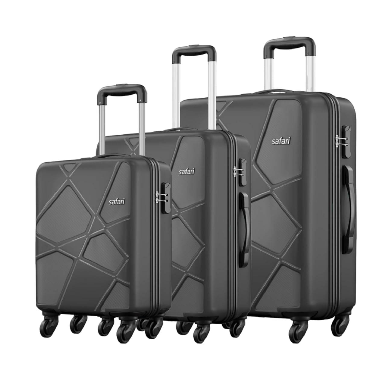 Safari Pentagon Set of 2, Cabin & Checkin Trolley Bags Hard Case Polypropylene 4 Wheels 360 Degree Wheeling System Luggage, Travel Bags, Suitcase for Travel, Trolley Bags for Travel, Dusk Green
