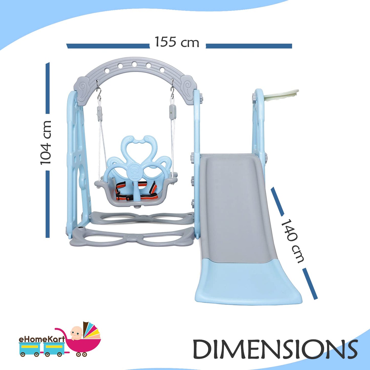 eHomeKart Slide Combo for Kids - Playgro Super Garden Slider Combo - for Boys and Girls - Perfect for Home/Indoor or Outdoor - 155 X 119 X 104 cm