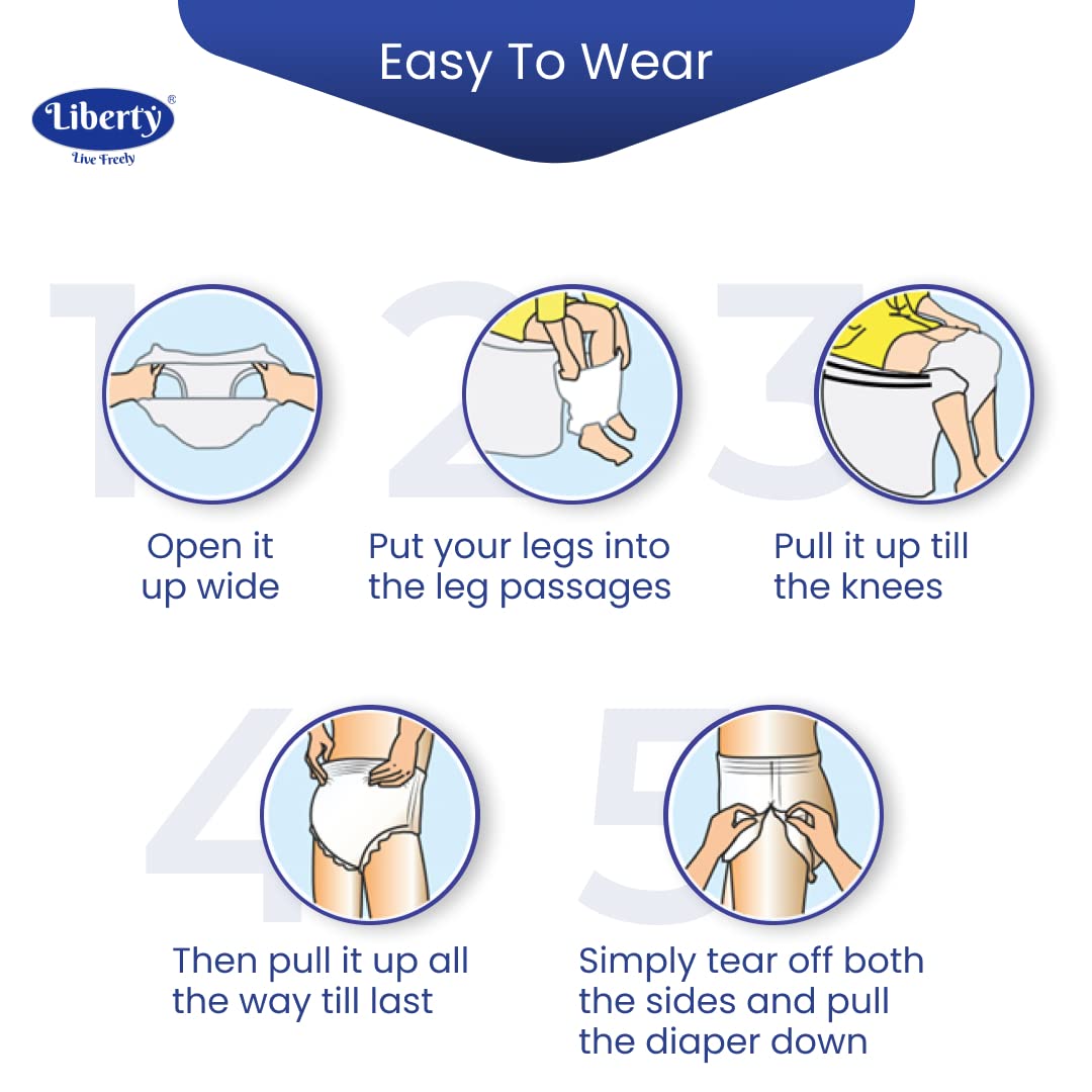 Liberty Eco Adult Diaper Pants, Large (L) 20 Count, Waist Size (75-140cm | 30-55 inches), Unisex, High Absorbency, Leak Proof, Overnight Protection, Pack of 1 - Springkart 