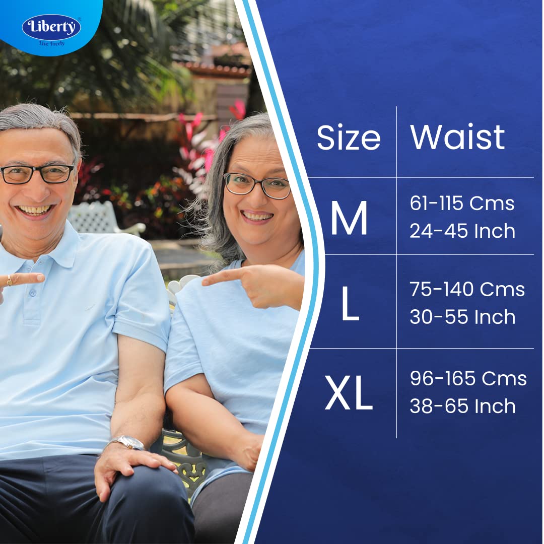 Liberty Eco Adult Diaper Pants, Large (L) 20 Count, Waist Size (75-140cm | 30-55 inches), Unisex, High Absorbency, Leak Proof, Overnight Protection, Pack of 1 - Springkart 