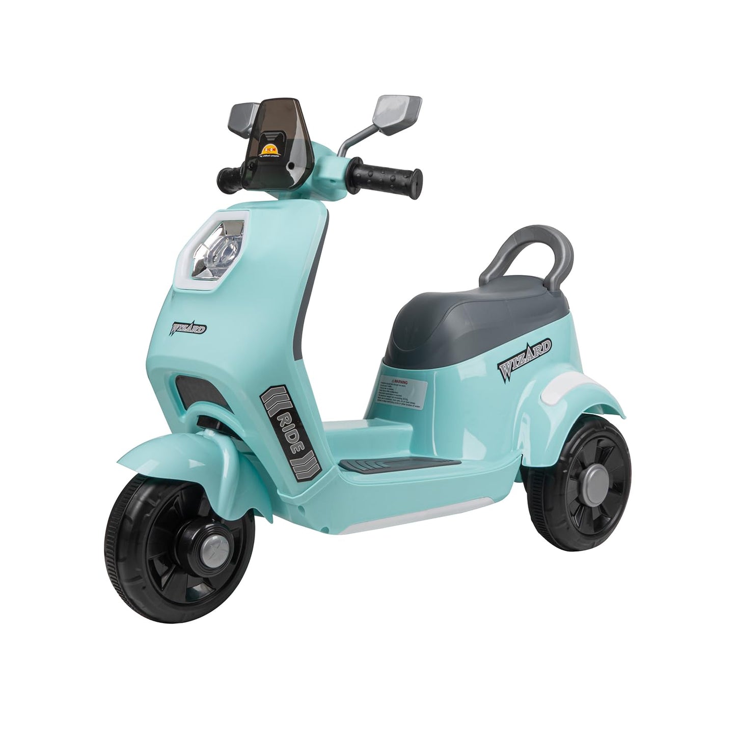 Toyzone Wizard Electric Scooty | Rechargeable Scooty 6V | Powered by 6.5 ah Battery | Music Player with Bluetoooth & USB | 6 Month Warranty on Battery | Make in India | for Kids 2+ Years (Blue)