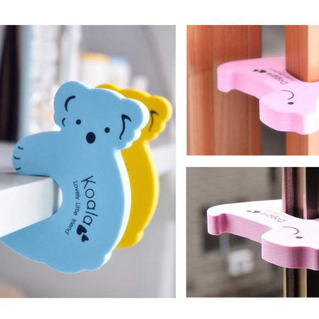 Animal Shape Door Stopper Lock Safety Guard, Kids Safety and Protection Finger Pich Door Guard, Baby Safety Cute Animal Security Door Stopper (2pc Set) - Springkart 