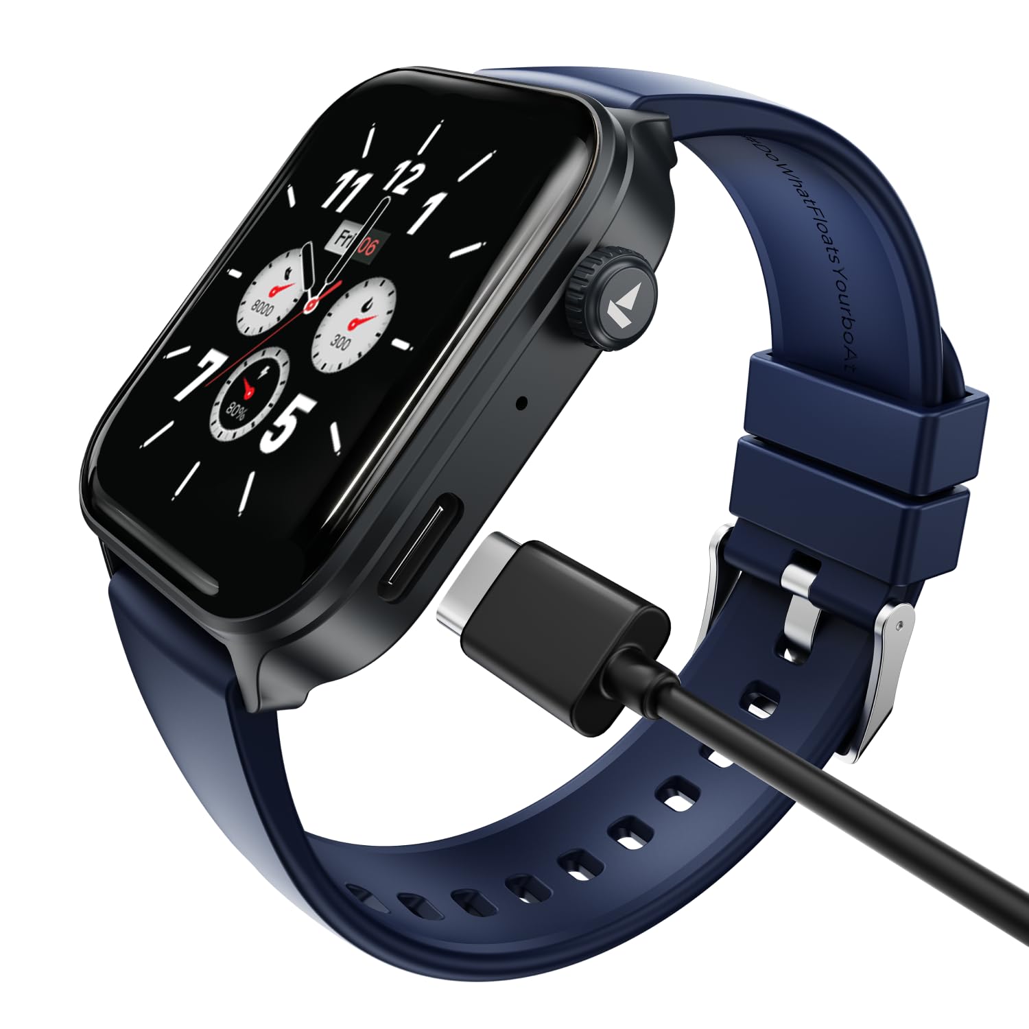 boAt Storm Call 4 India's first Smartwatch with Type-C Charging,1.96”(4.97 cm) HD Display, Functional Crown, BT Calling, Sports Modes, Heart Rate, SpO2, Sleep & Stress Tracking, SOS, IP68(Velvet Wine)