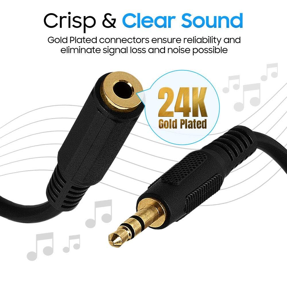 Stereo Audio Headphone Extension Cable 3.5mm 3 feet