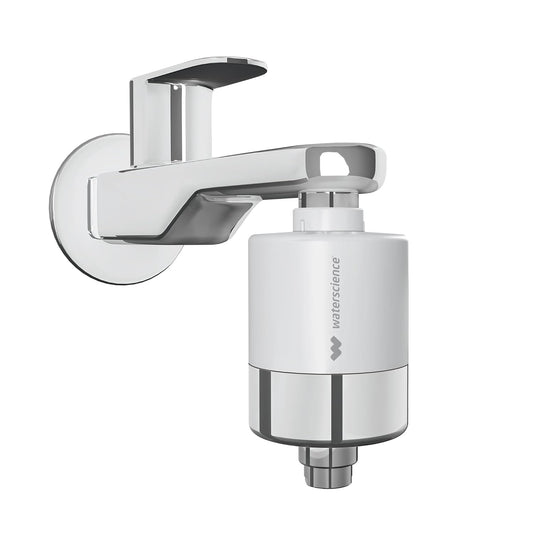 WaterScience CLEO Hard Water Softener for Tap and Shower | Shower Filter for Bathroom | Filter for Tap | for Borewell/Tanker Water - CLEO-SFU-423
