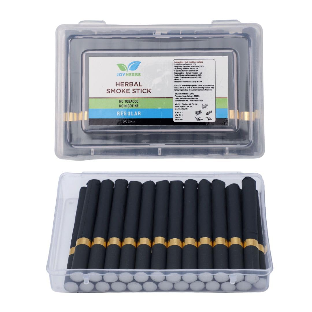 Herbals Regular Flavour Cigarette, Tobacco and Nicotine Free Herbal Smoke Sticks - 1 Packet (25 Sticks)