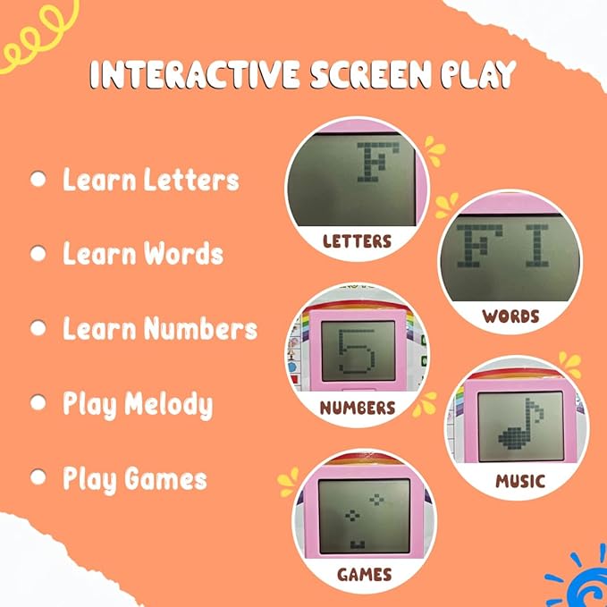 Wembley Educational Laptop for Kids Toys for 2-5 Years Learning Activity Computer Educational Toy for 3 Years Old Boy Learn Alphabet,Letter,Words,Games,Mathematics,Music,Logic Memory Tool,Multicolour