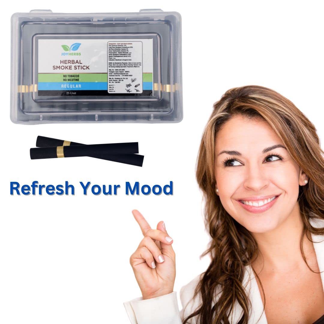 Herbals Regular Flavour Cigarette, Tobacco and Nicotine Free Herbal Smoke Sticks - 1 Packet (25 Sticks)