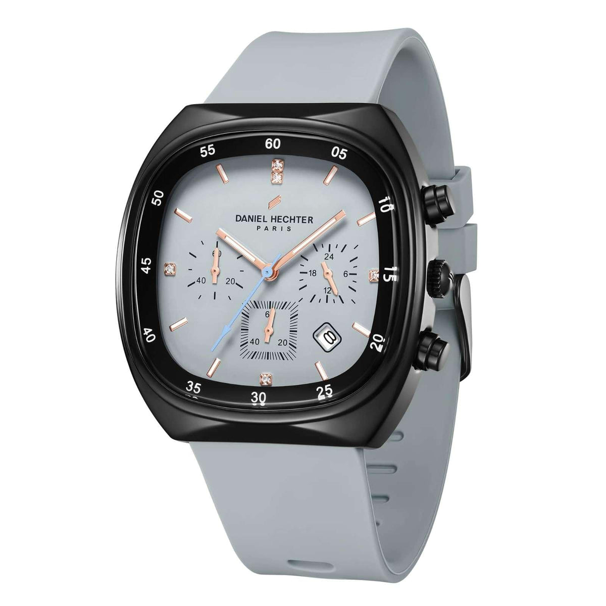 Daniel Hechter Paris Bercy Collection Modern Chronograph Watch for Men with Square Dial and Silicon Band-DHM1001