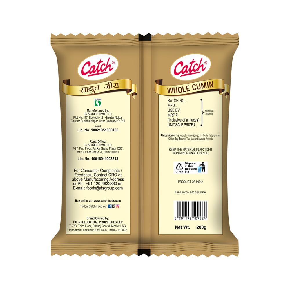 Catch Cumin Whole | Jeera Whole, 200g