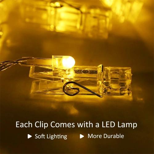 Fairy Warm White Clip Lights for Photos (10 Pcs Clip) - Springkart 