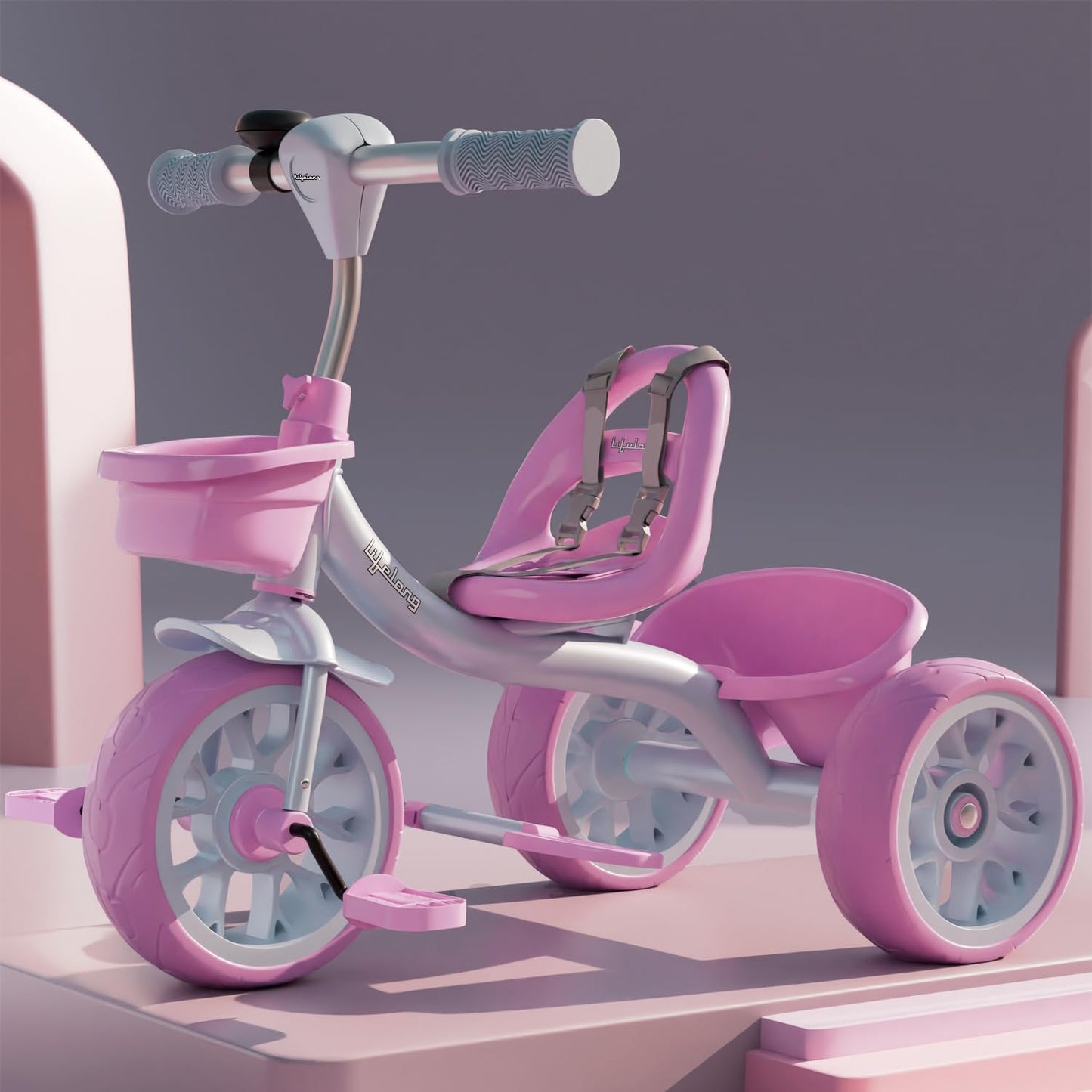 Lifelong Trike Cycle for Kids Cycle 2-5 Years - Tricycles for Boy & Girl - Baby Cycle - Bicycle for Kids - Bike with 3 EVA Wheels, Bell & Basket -Durable Tricycle with Parental Control - Springkart 