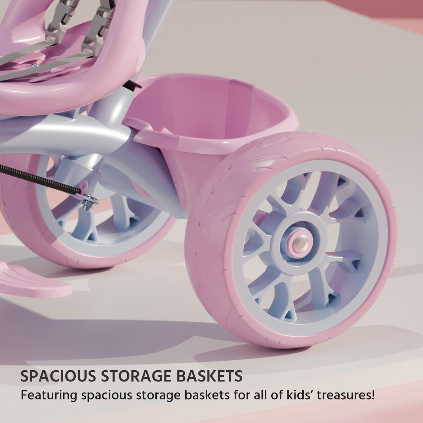 Lifelong Trike Cycle for Kids Cycle 2-5 Years - Tricycles for Boy & Girl - Baby Cycle - Bicycle for Kids - Bike with 3 EVA Wheels, Bell & Basket -Durable Tricycle with Parental Control - Springkart 