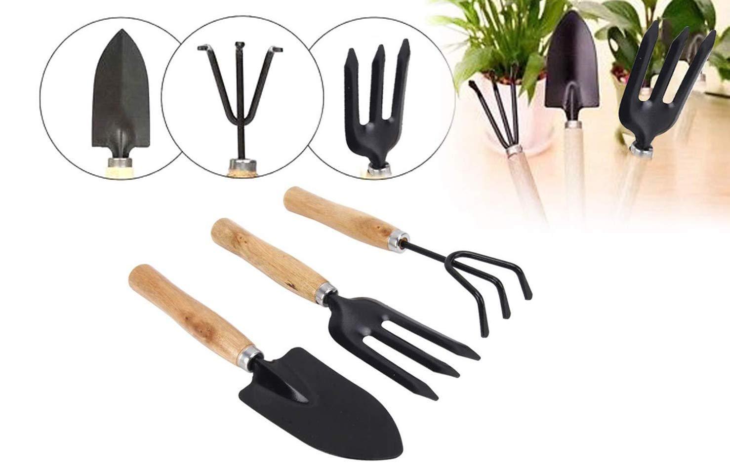 Gardening Tools - Hand Cultivator, Small Trowel, Garden Fork (Set of 3) - Springkart 