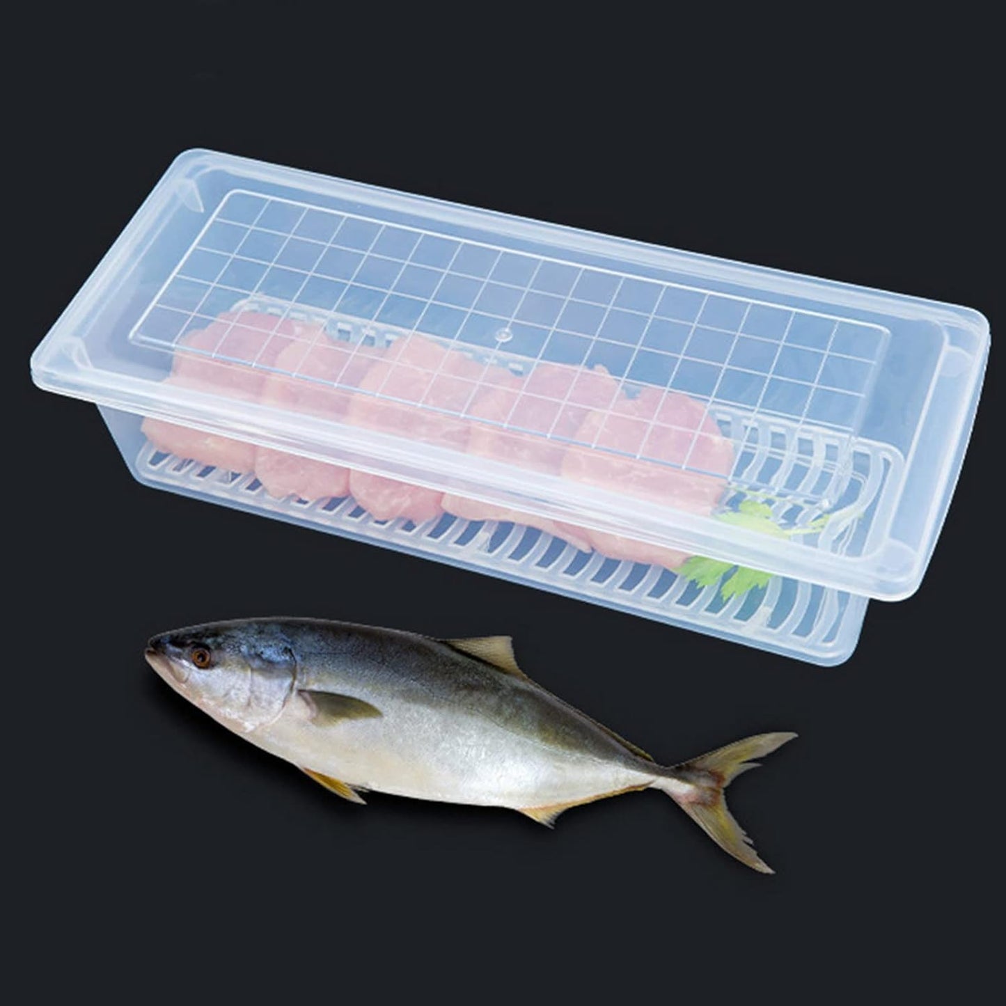 Food Storage Container with Removable Drain Plate and Lid, 1500 ml (Pack of 1 Pc) - Springkart 