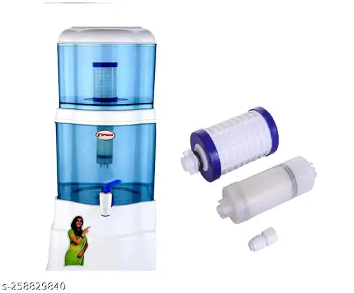 Always Pure- Pzone Aquagem Gravity Based Water Purifier | Non Electric Water Purifier Filter - 15 Litre Storage ( UF gravity) with extra UF & PP candle
