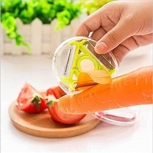 3 in 1 Magic Rotating Vegetable Peeler Slicer Shredder Julienne Cutter Stainless Steel Blade - Springkart 