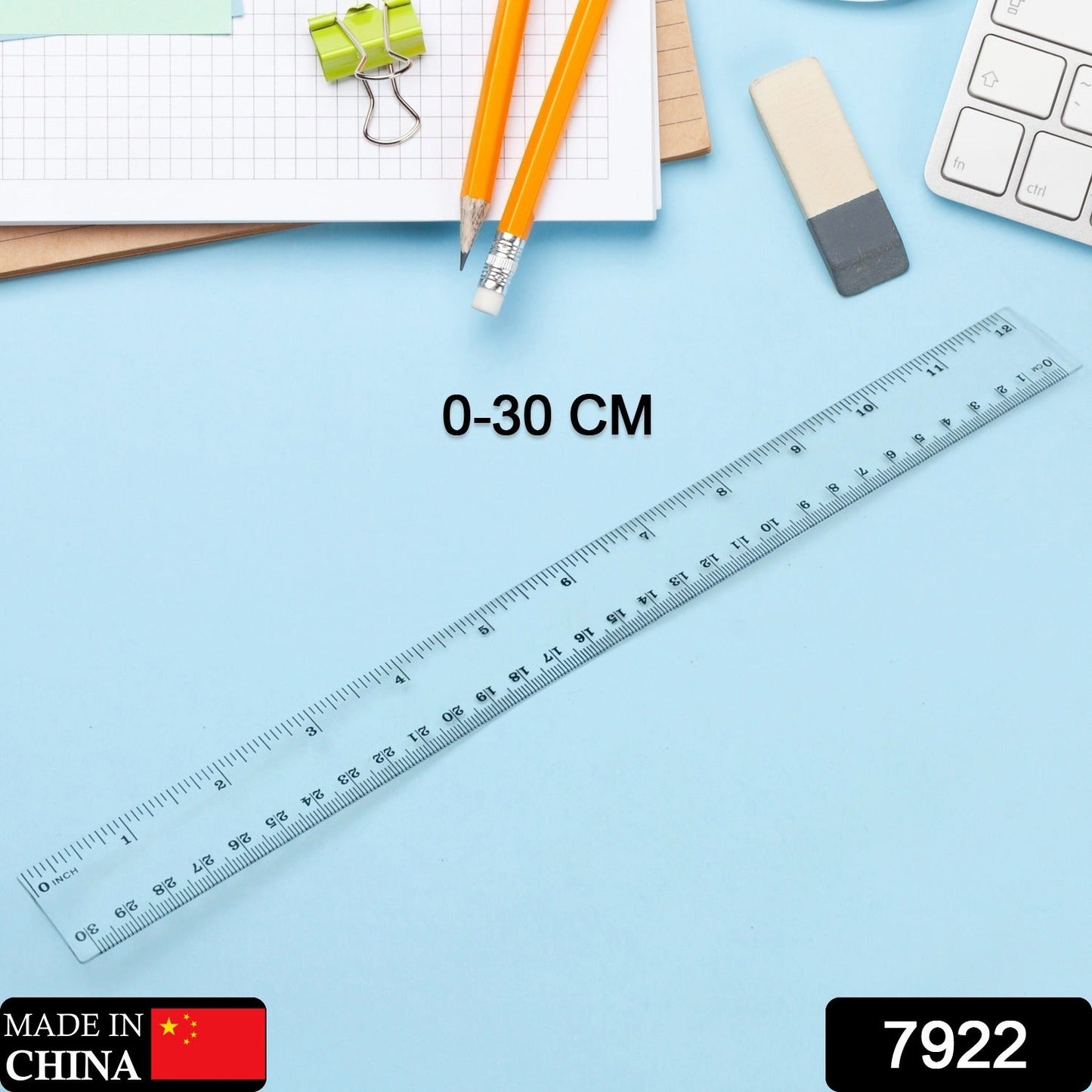 Transparent Ruler, Plastic Rulers, For School Classroom, Home, Or Office (30 Cm)pack of 10pcs