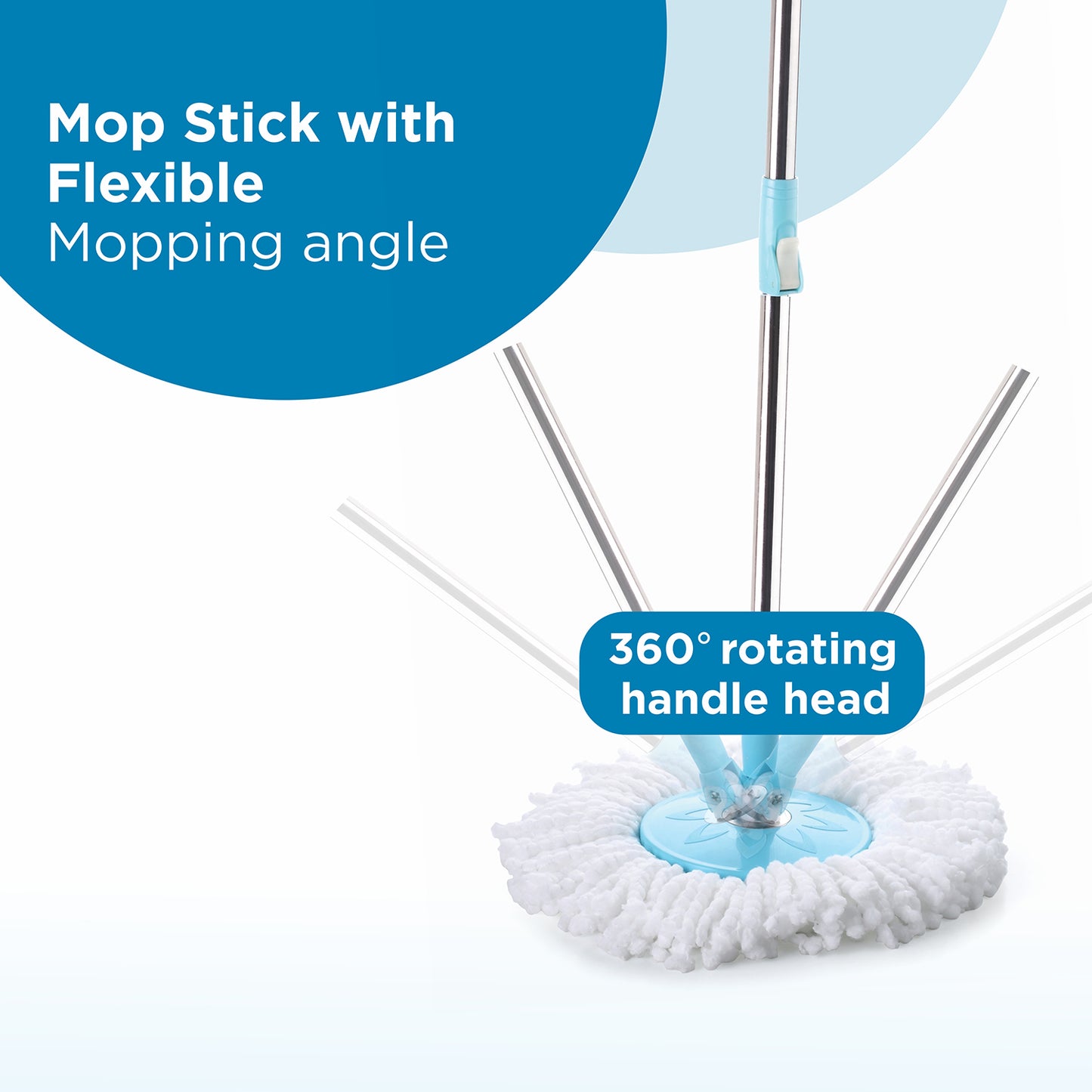 8703 Spin Mop With Bigger Wheels And Plastic Auto Fold Handle For 360 Degree Cleaning - Springkart 