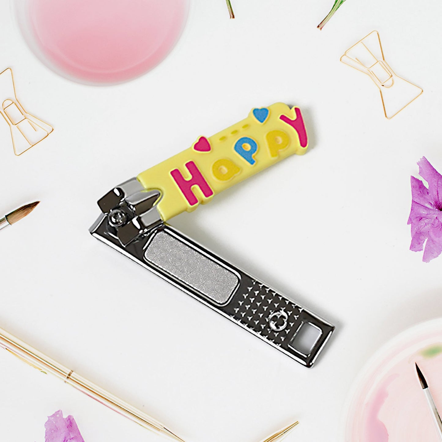 Cute Nail Clipper With Nail Catcher Nail File - Stainless Steel (1 Pc) - Springkart 
