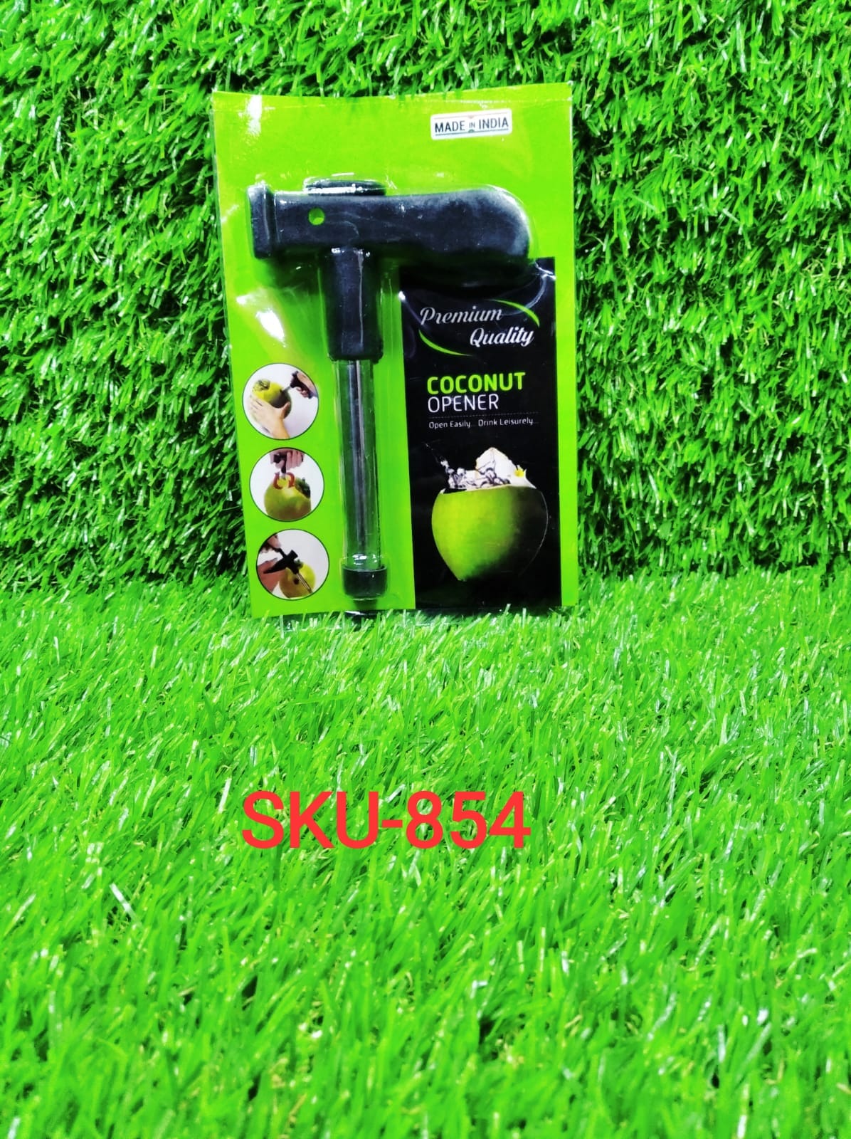 Premium Quality Stainless Steel Coconut Opener Tool / Driller with Comfortable Grip - Springkart 