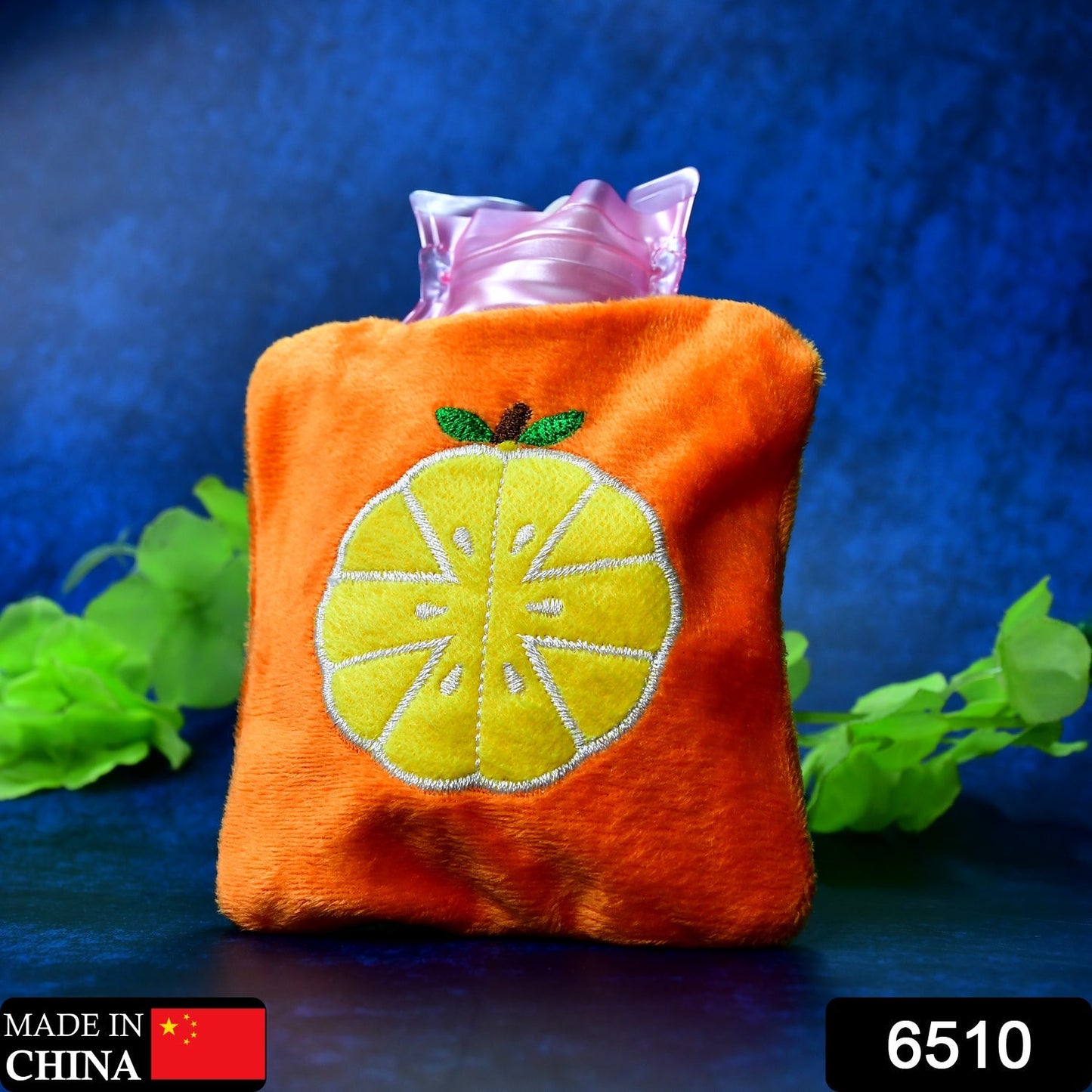 Orange small Hot Water Bag with Cover for Pain Relief, Neck, Shoulder Pain and Hand, Feet Warmer, Menstrual Cramps. - Springkart 