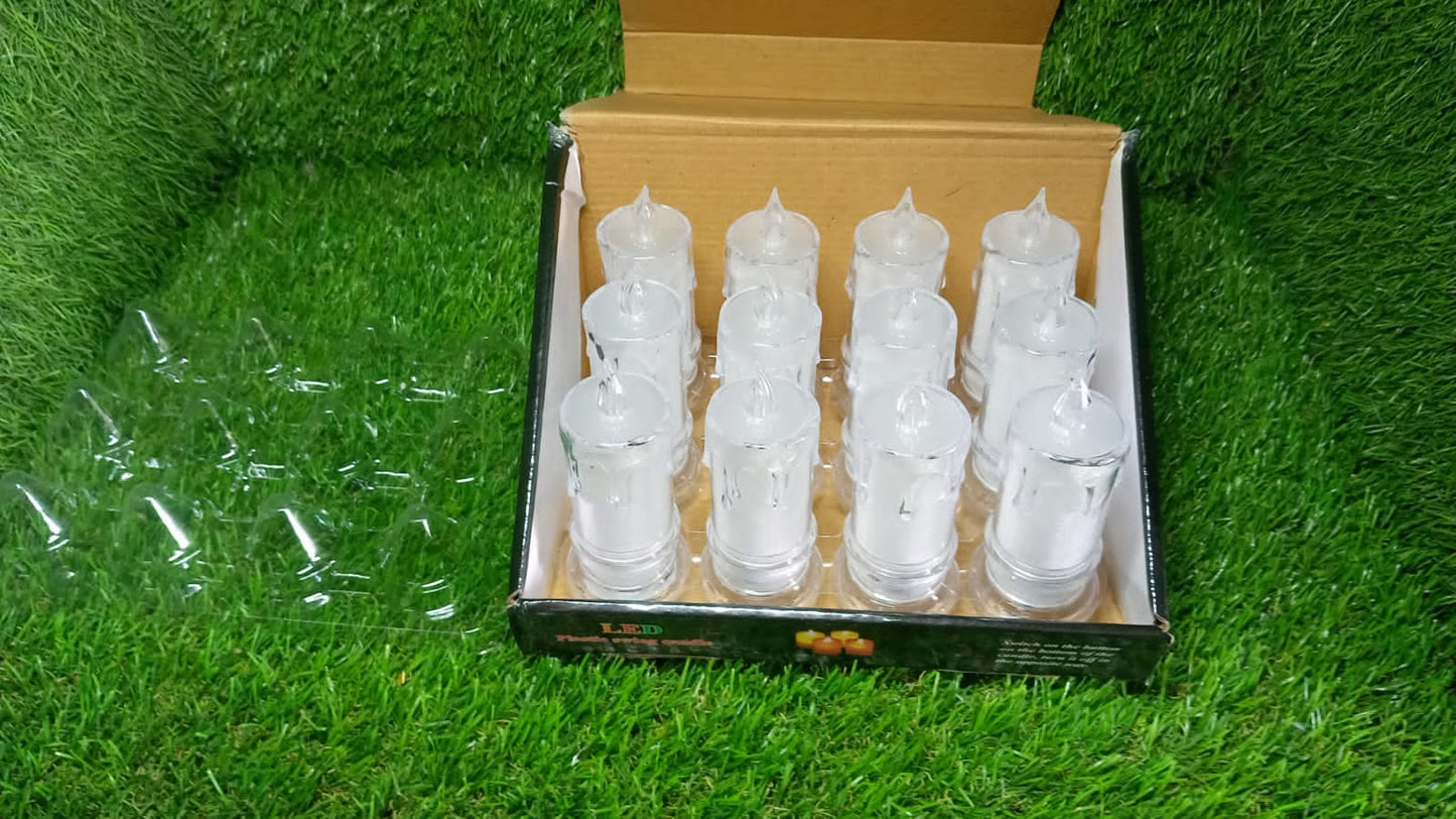 BIG SIZE FLAMELESS MELTED DESIGN CANDLES FOR DECORATION (SET OF 12PC) - Springkart 