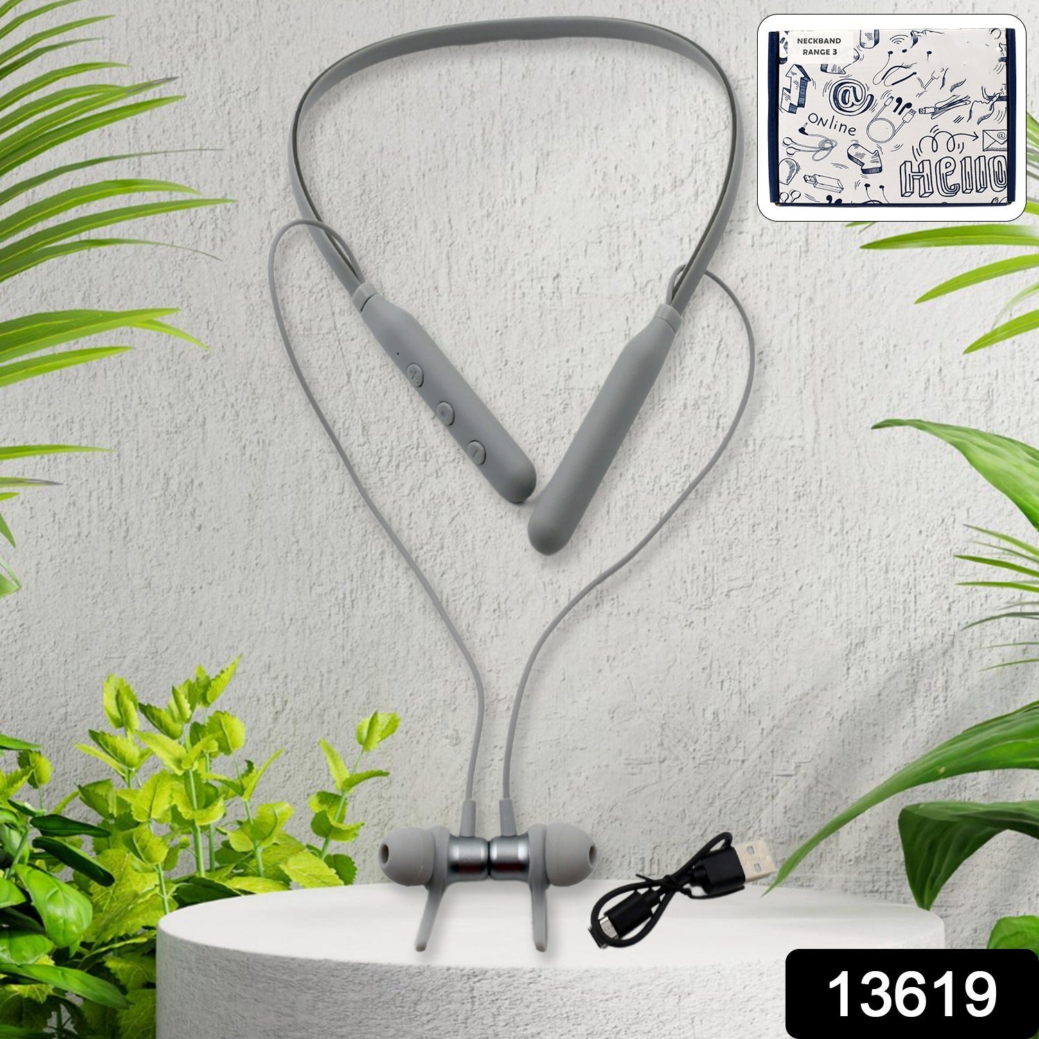 Bluetooth Headphone Neckband, Magnetic Earbuds (1 Pc) - Springkart 