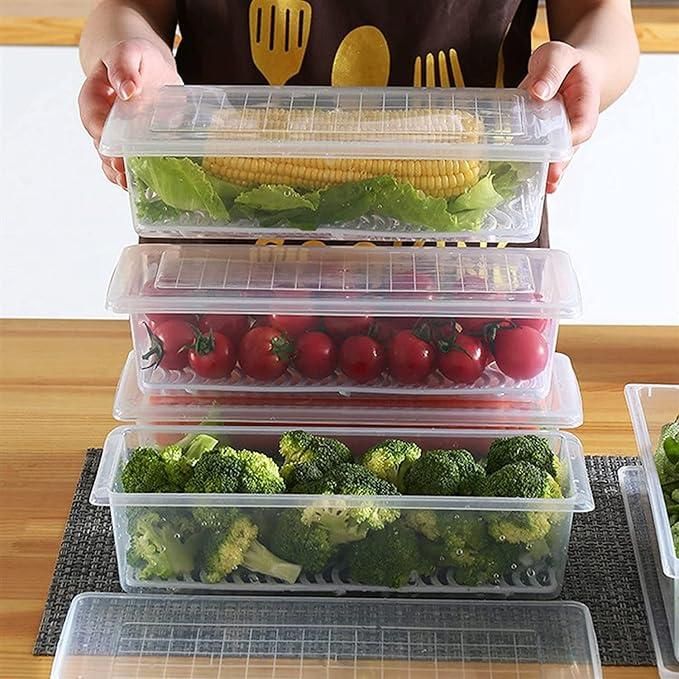 Fridge Storage Containers Box 28*20.5*5.5cm 6pc - Springkart 