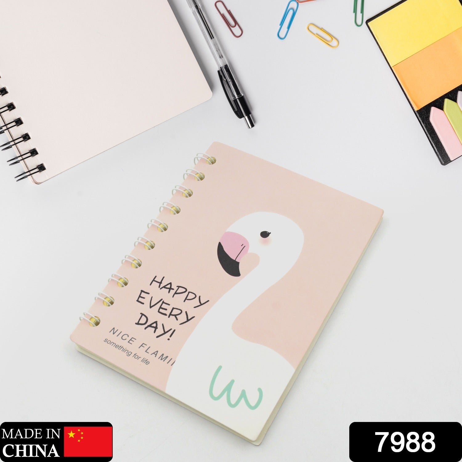 Cute Flamingo Journal Diary, Notebook for Women Men Memo Notepad Sketchbook with Durable Hardcover & 50 Pages Writing Journal for Journaling Notes Study School Work Boys Grils, Stationery (143x105MM) - Springkart 