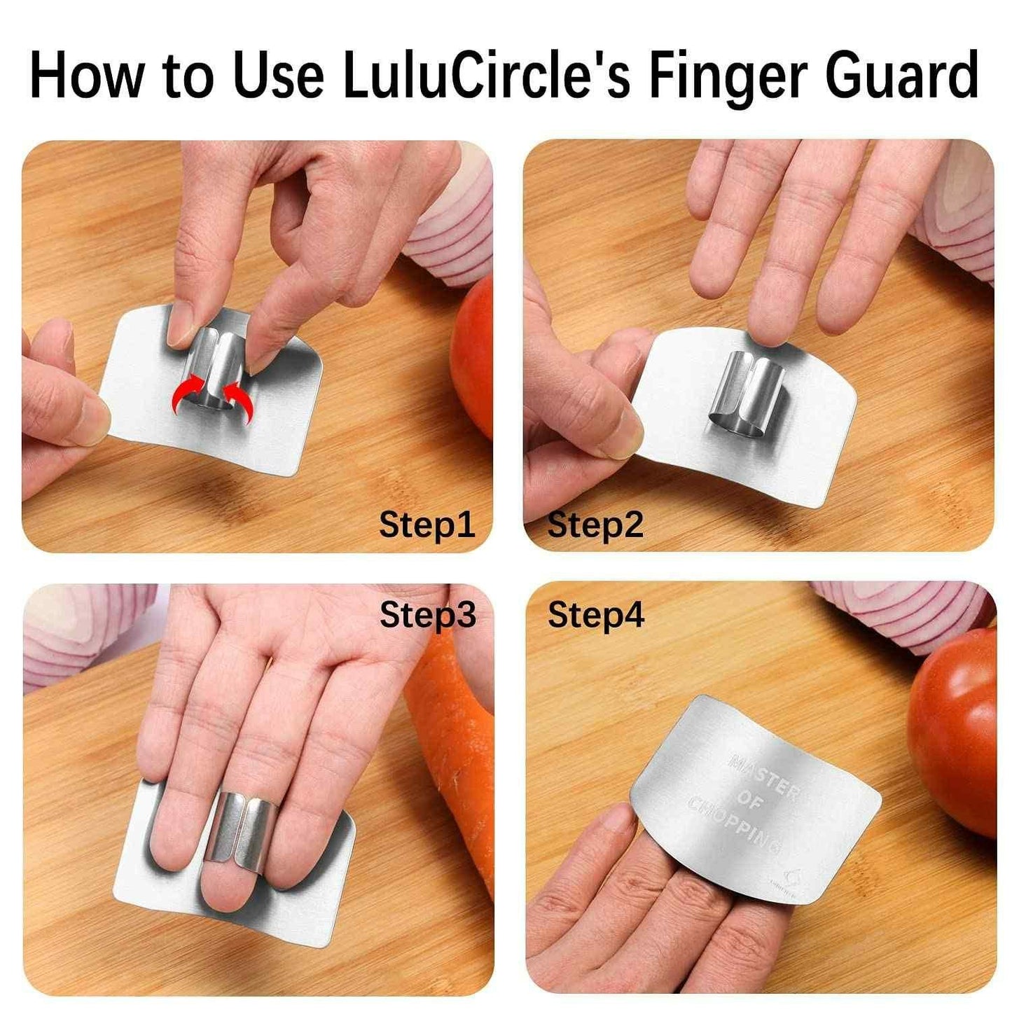 Stainless Steel Finger Protector Hand Guard (Pack of 2)