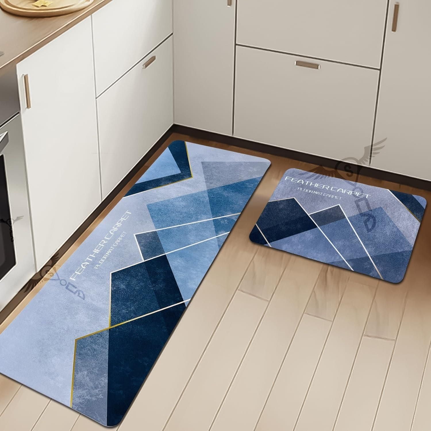 Rubber Floor Mat with Runner Geometric Pattern - Springkart 