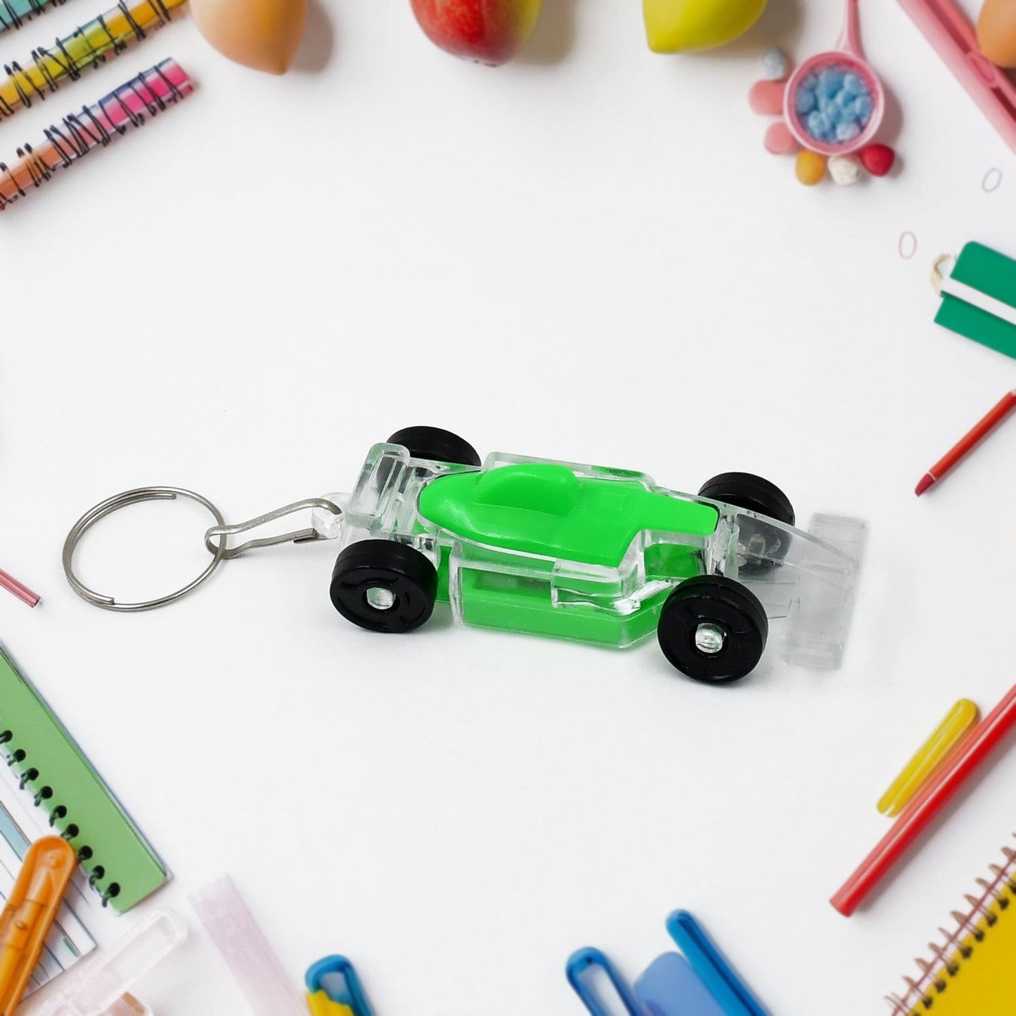 Cars Shape Keychain With On Off Button Led Flashing Light (1 Pc) - Springkart 