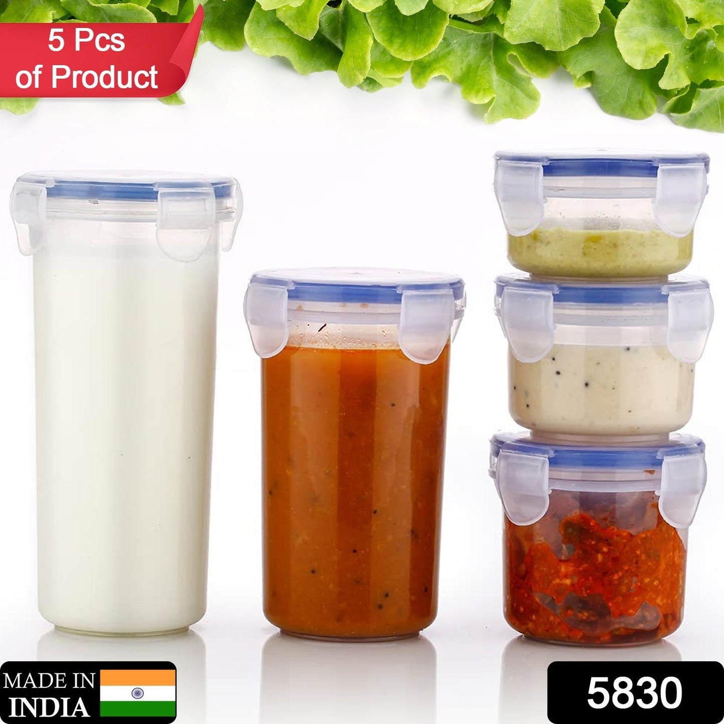 Plastic Liquid Round Airtight Food Storage Container with Leak Proof Locking Lid - Springkart 