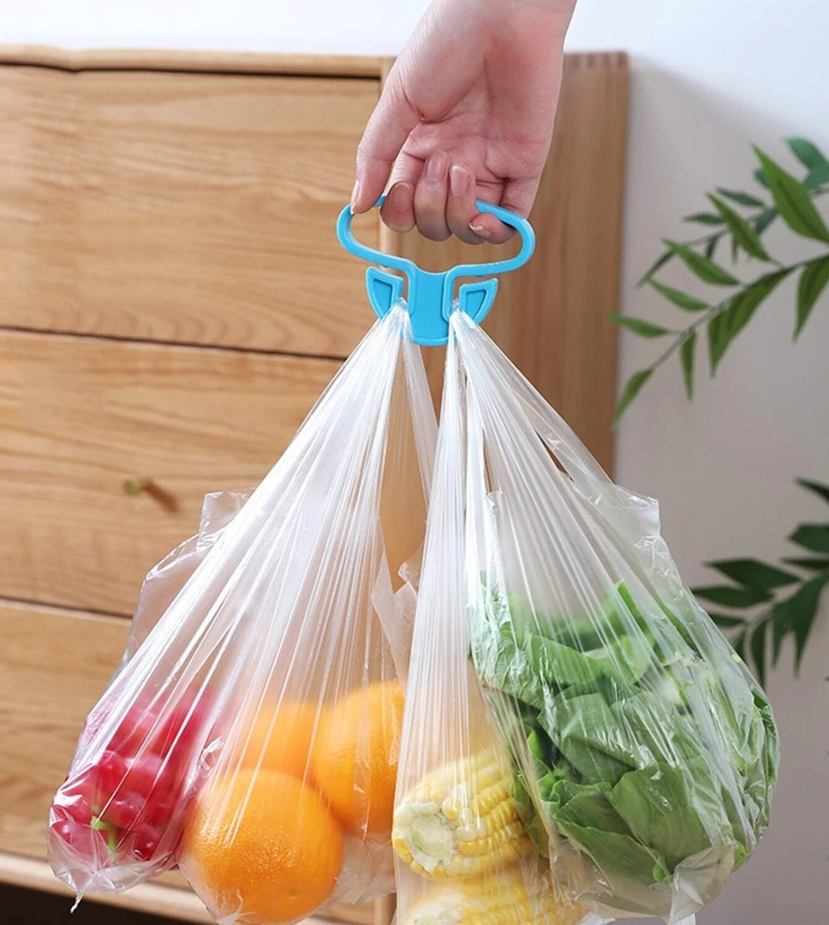 9331 Portable Shopping Bag Handle Holder Household Plastic Bag Hook Kitchen Supplies Carrier Holds Plastic Reusable Grocery Bags Holder Portable Bag Carrier Multifunctional (2pc) - Springkart 