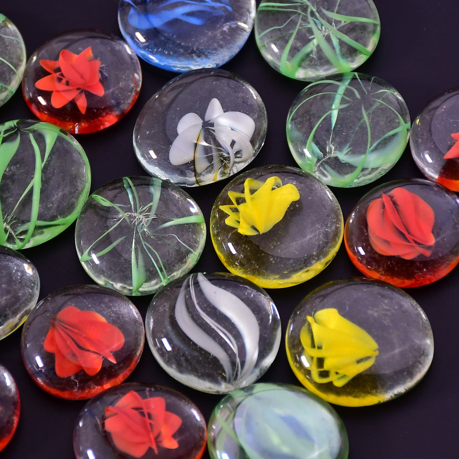 4019 Glass Gem Stone Flat Round Marbles Pebbles For Vase Fillers Attractive Pebbles For Aquarium Fish Tank. - Springkart 