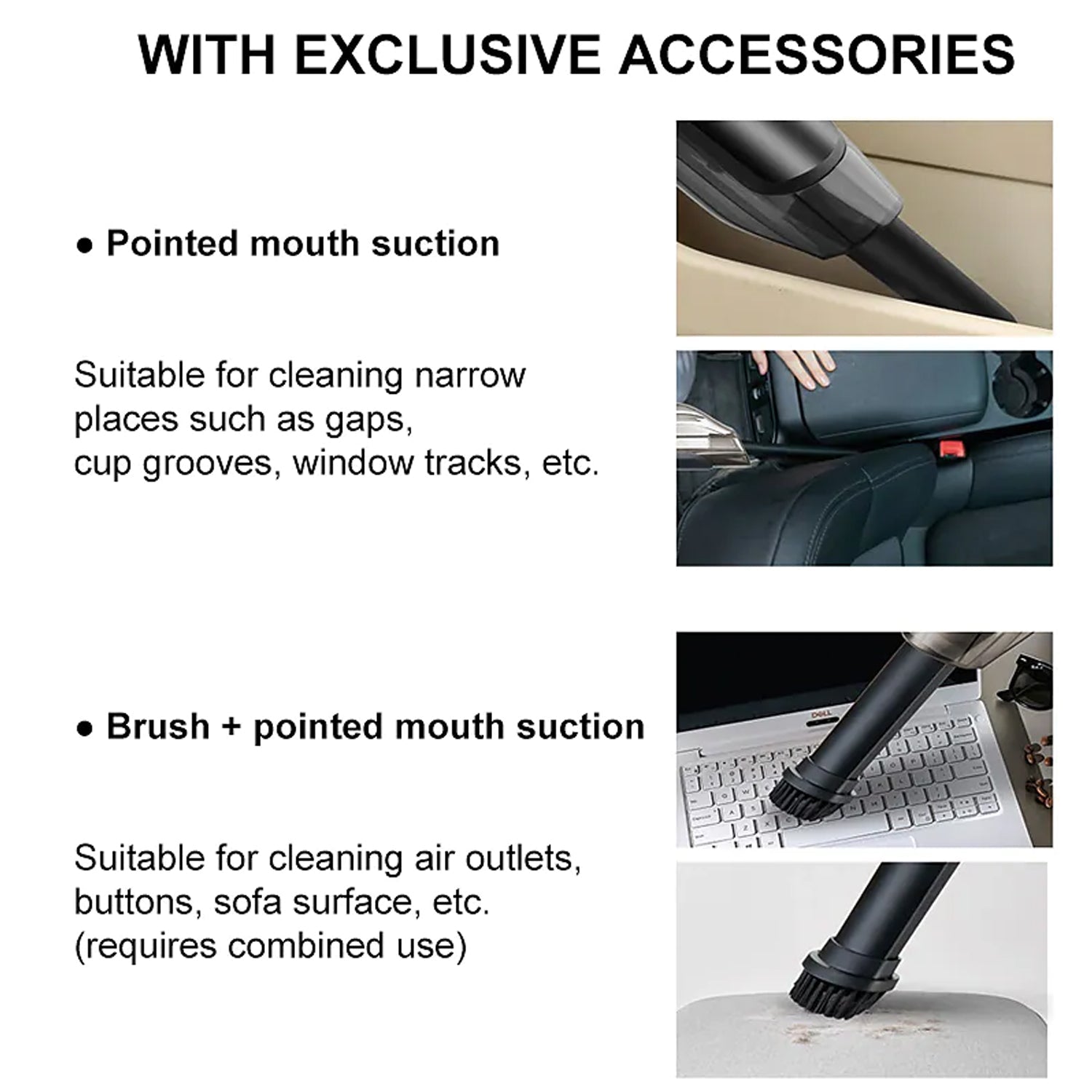 Portable Vacuum Cleaner Wireless USB High Power Strong Suction Handheld Vacuum Cleaner for Home Cars - Springkart 