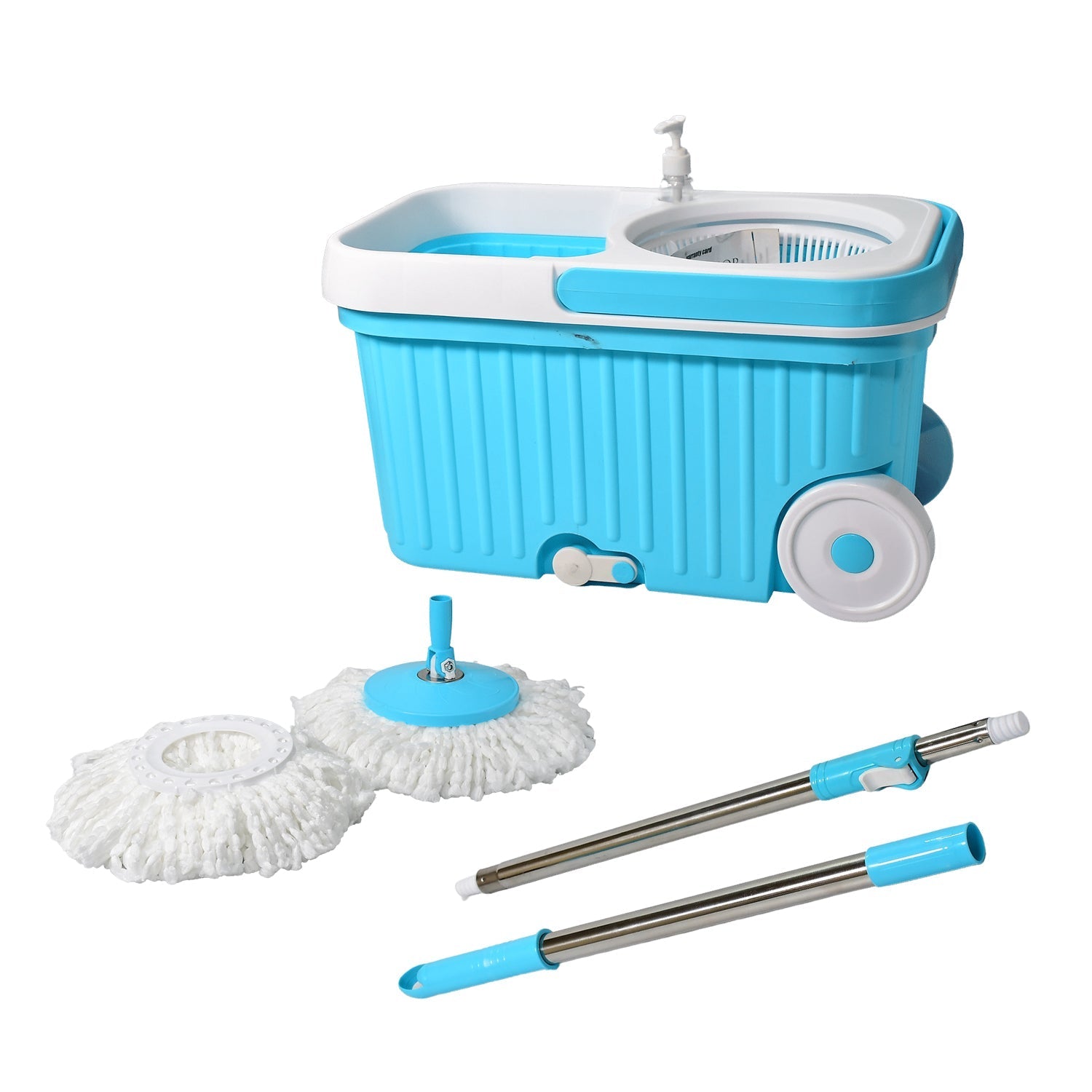 Sporty Plastic Spin Mop with Bigger Wheels and Plastic Auto Fold Handle for 360 Degree Cleaning. - Springkart 