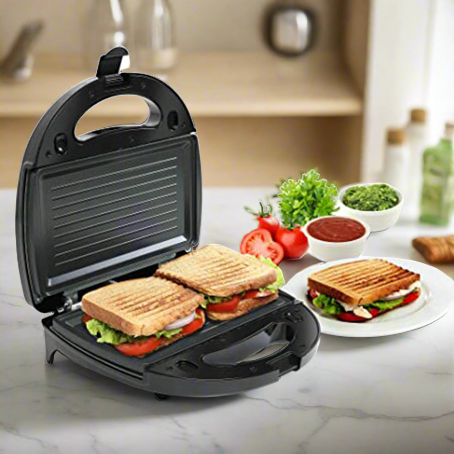 Sandwich Maker Makes Sandwich Non-Stick Plates| Easy to Use with Indicator Lights Sandwich toaster - Springkart 