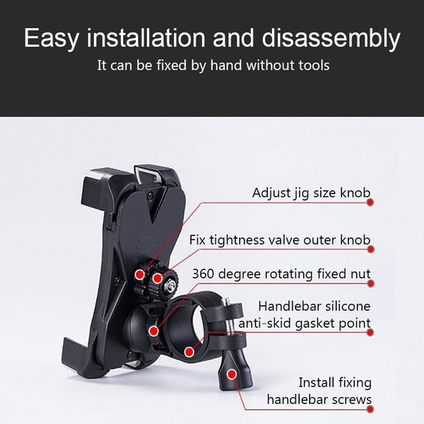 Bike Phone Mount Anti Shake and Stable Cradle Clamp with 360° Rotation - Springkart 