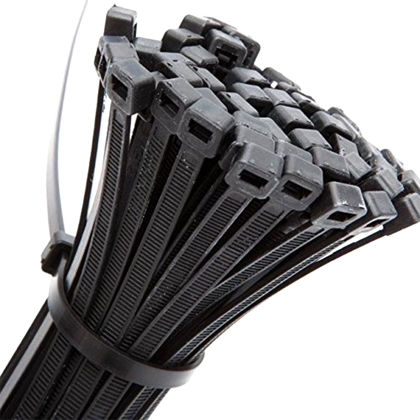 Heavy-duty black zip ties, 4 inches, pack of 100