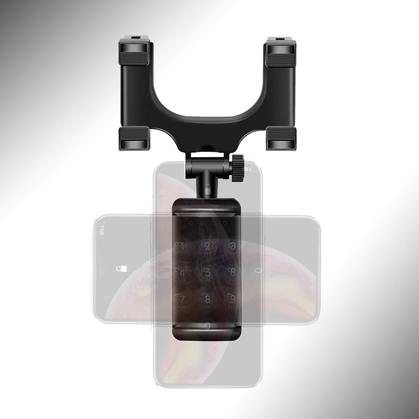 Rear View Mobile Holder Universal Vehicle Rear View Mirror Mobile phone Mount Stand - Springkart 