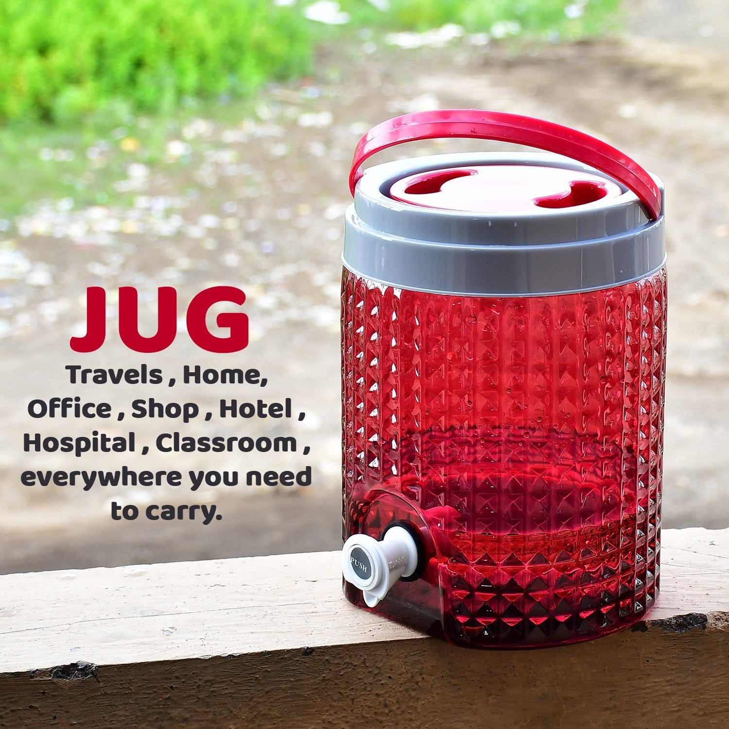 Diamond cut design plastic water jug to carrying water and other beverages. (4500Ml) - Springkart 